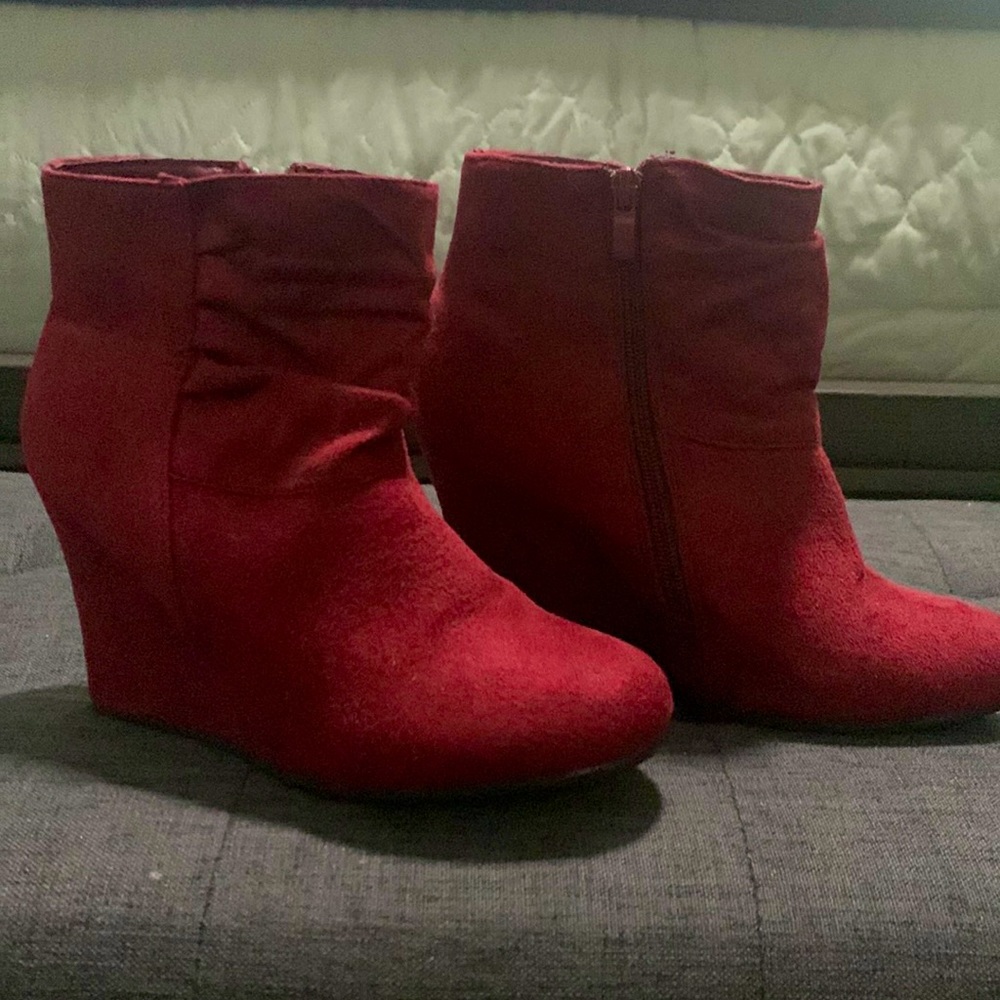 Wedge booties - never worn